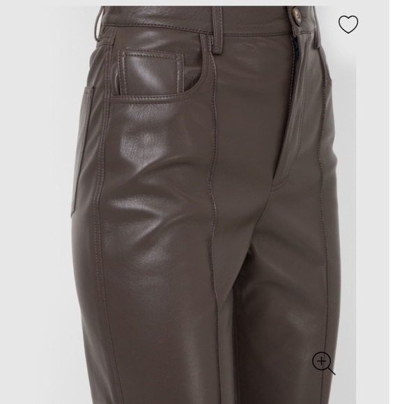 Nanushka |  Zoey Dark Brown High Waist Regenerated Leather Blend Trousers Small - Picture 3 of 16